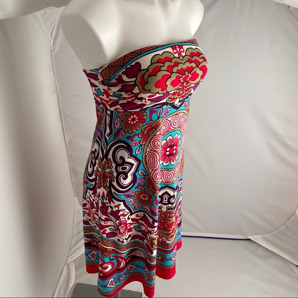 NICOLE Nicole Miller multicolor strapless dress - Picture 2 of 12